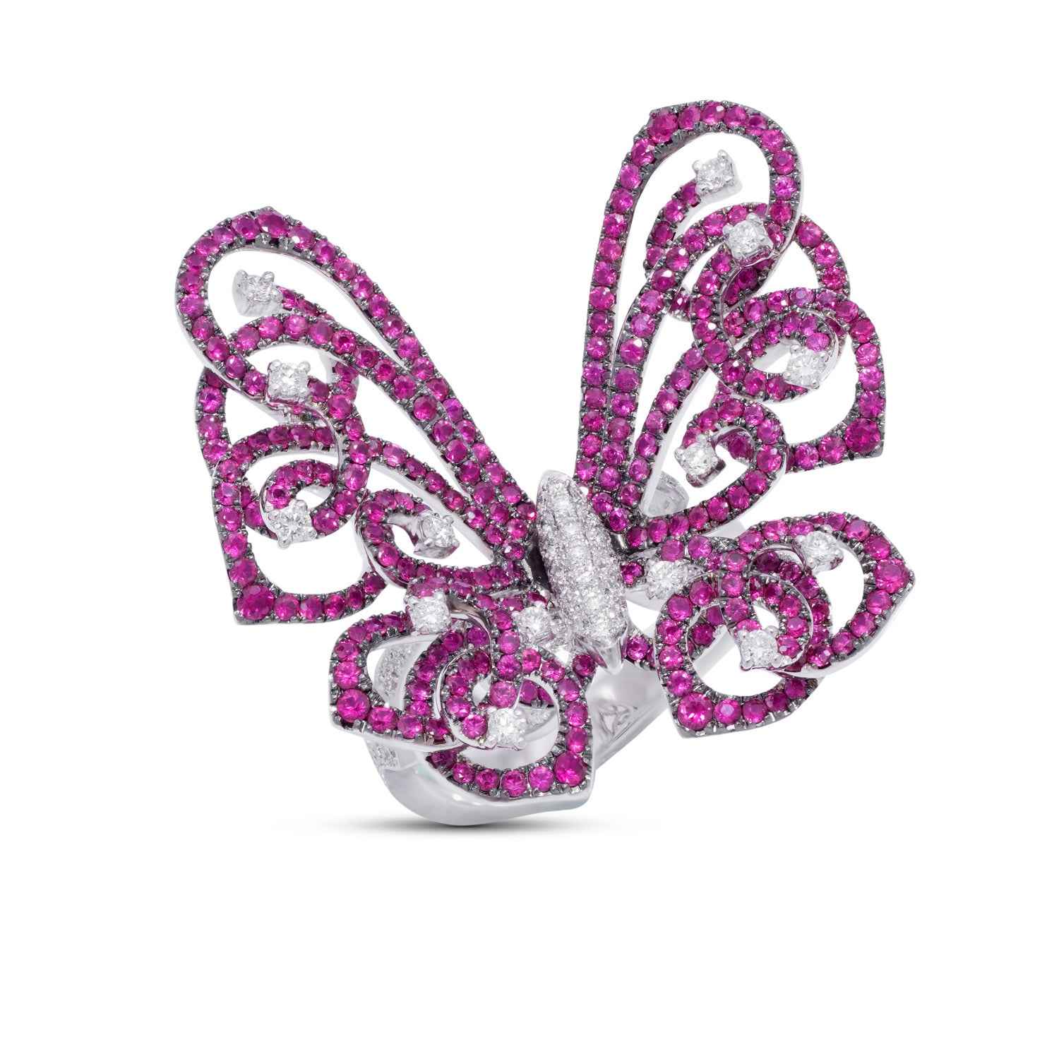 Silhouette Ring Butterfly Ruby