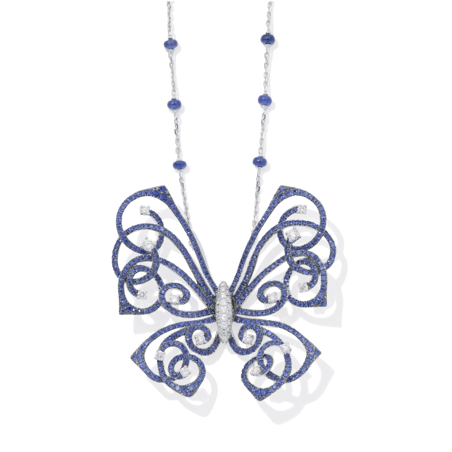 Silhouette Pendant Butterfly Sapphire
