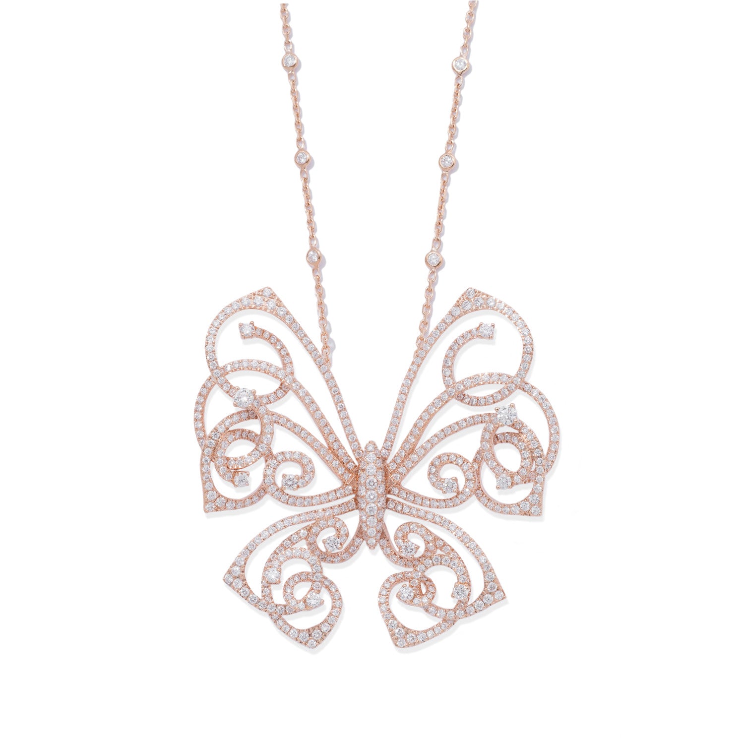 Silhouette Pendant Butterfly Rose Gold